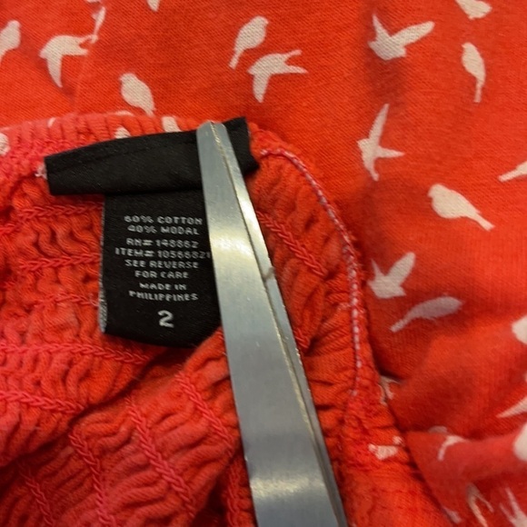 TORRID Red Tank w/Bird Pattern 60%cotton/40% modal - Picture 6 of 7